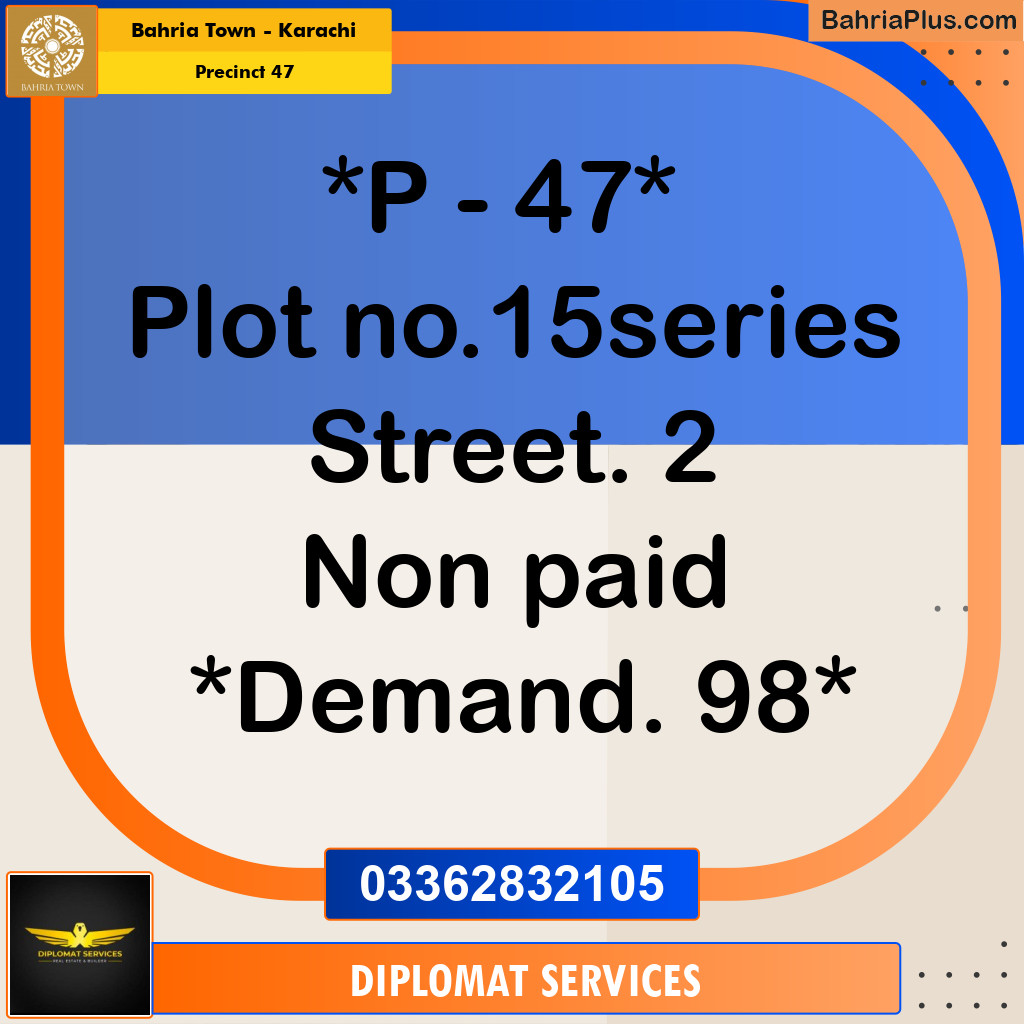 250 Sq. Yards Residential Plot for Sale in Precinct 47 - Bahria Town, Karachi - (BP-190324)