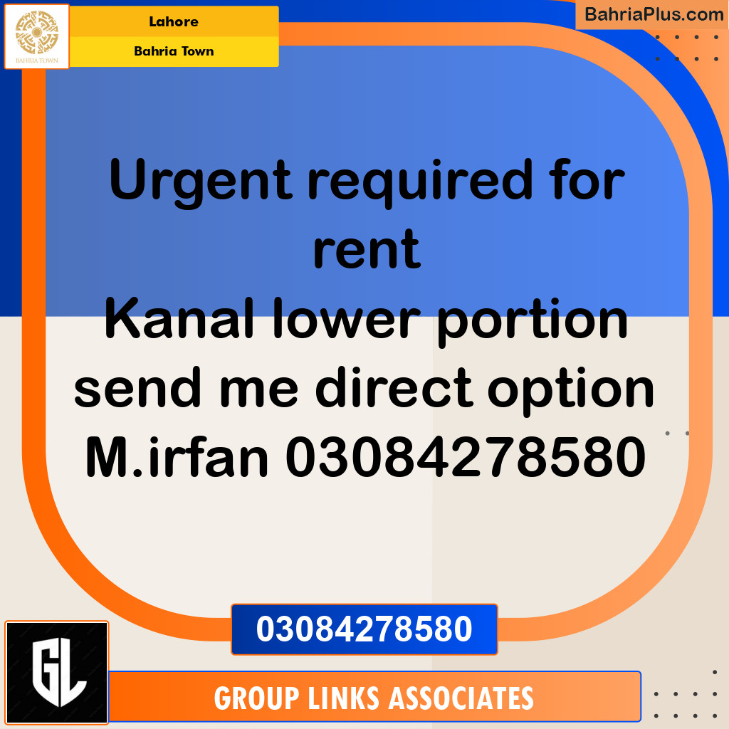 Residential House for Rent in Bahria Town, Lahore - (BP-190346)