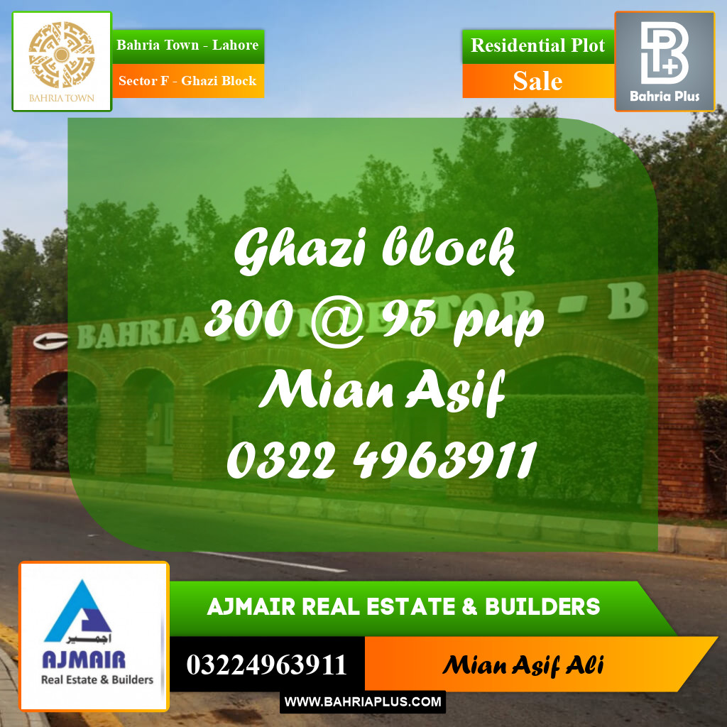 Residential Plot for Sale in Sector F - Ghazi Block - Bahria Town, Lahore - (BP-190359)