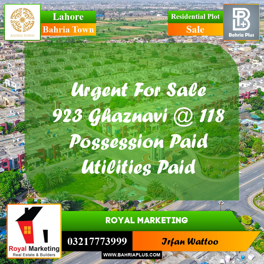 Residential Plot for Sale in Bahria Town, Lahore - (BP-190448)