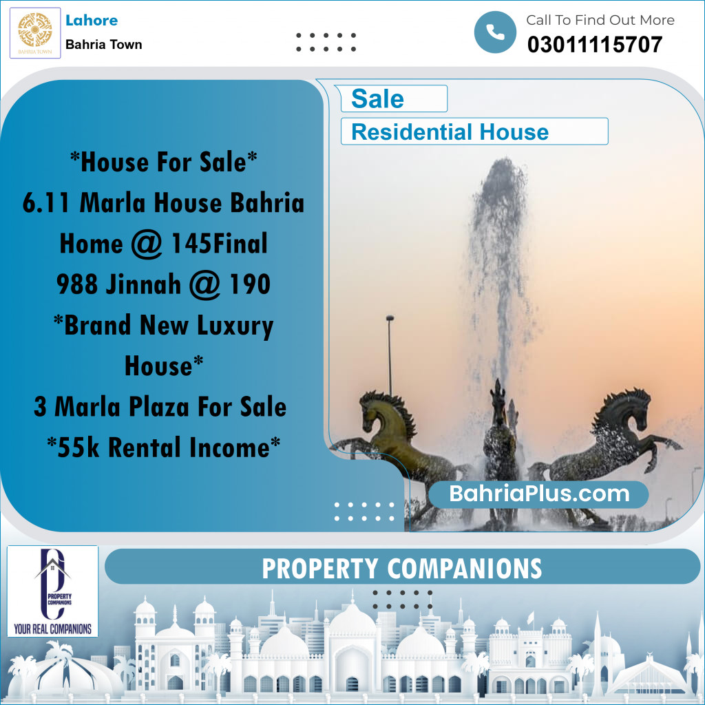 Residential House for Sale in Bahria Town, Lahore - (BP-190479)