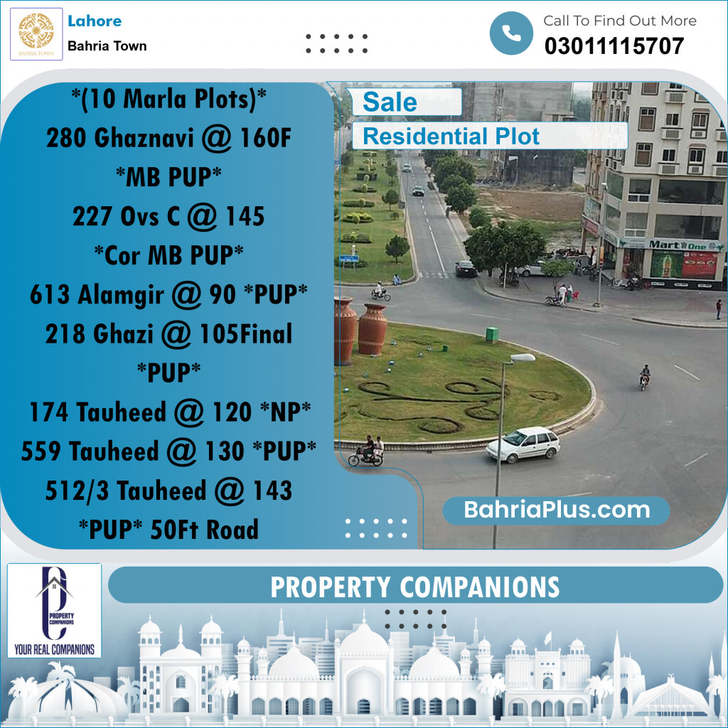 Residential Plot for Sale in Bahria Town, Lahore - (BP-190490)