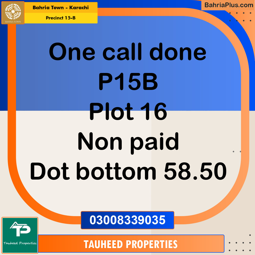 125 Sq. Yards Residential Plot for Sale in Precinct 15-B -  Bahria Town, Karachi - (BP-190491)