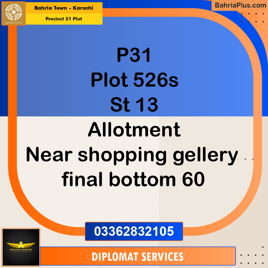 Residential Plot for Sale in Precinct 31 Plot -  Bahria Town, Karachi - (BP-190498)