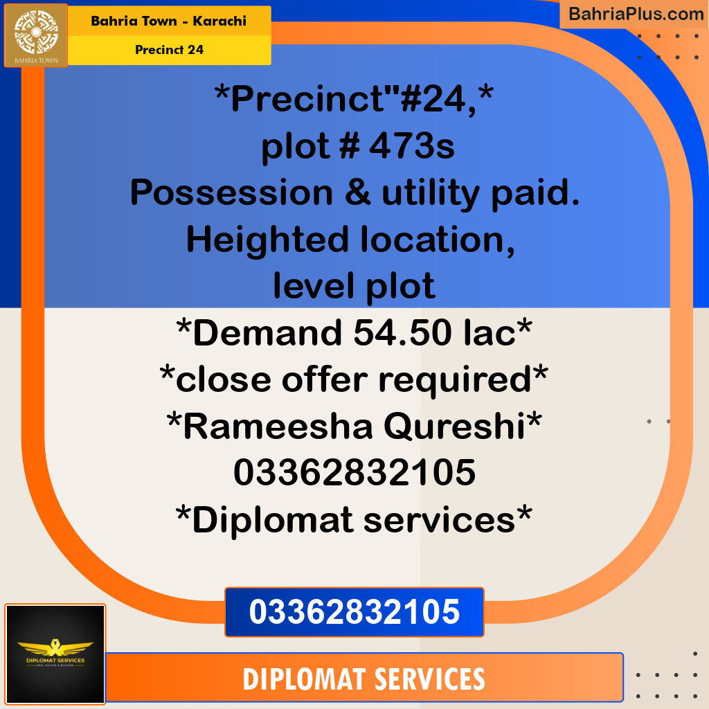 125 Sq. Yards Residential Plot for Sale in Precinct 24 -  Bahria Town, Karachi - (BP-190504)