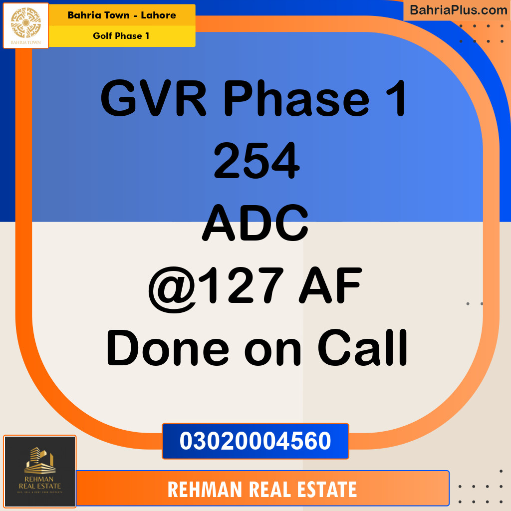 Residential Plot for Sale in Golf Phase 1 - Bahria Town, Lahore - (BP-190568)