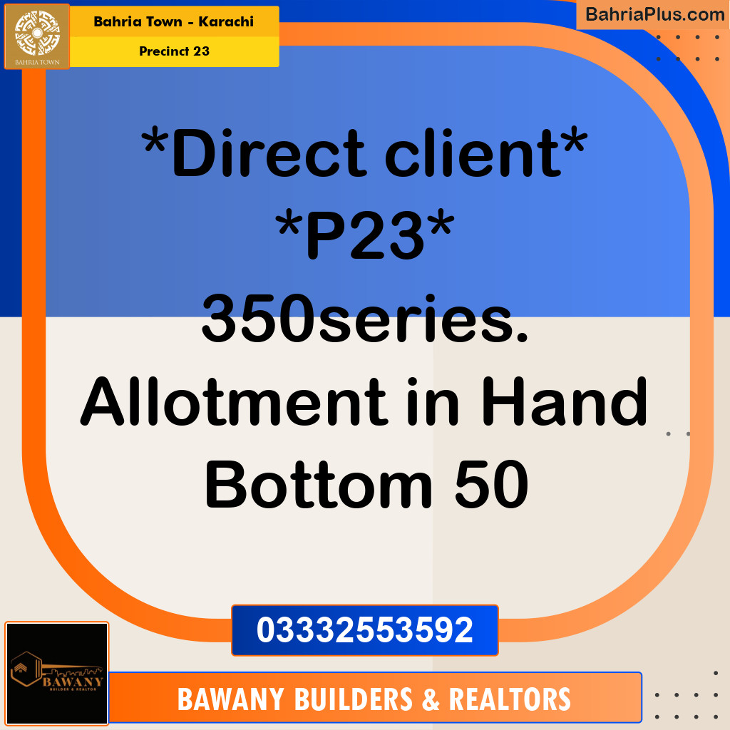 125 Sq. Yards Residential Plot for Sale in Precinct 23 -  Bahria Town, Karachi - (BP-190593)