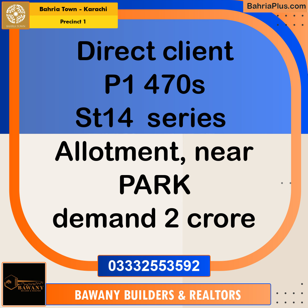 250 Sq. Yards Residential Plot for Sale in Precinct 1 -  Bahria Town, Karachi - (BP-190595)