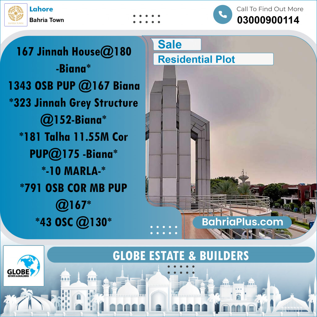 Residential Plot for Sale in Bahria Town, Lahore - (BP-190612)