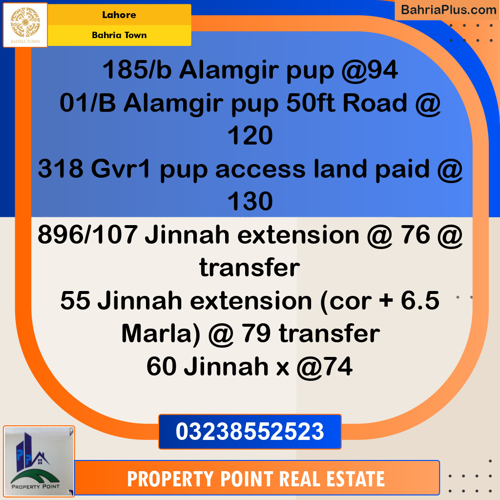 Residential Plot for Sale in Bahria Town, Lahore - (BP-190647)