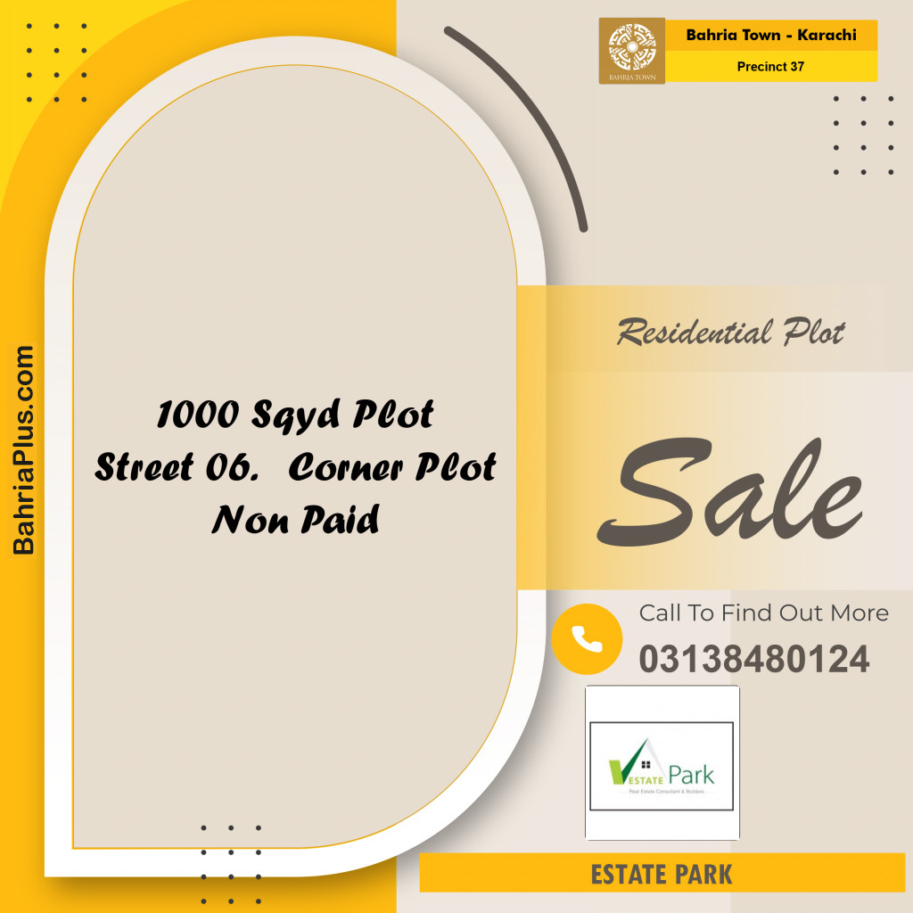 Residential Plot for Sale in Precinct 37 -  Bahria Town, Karachi - (BP-190710)
