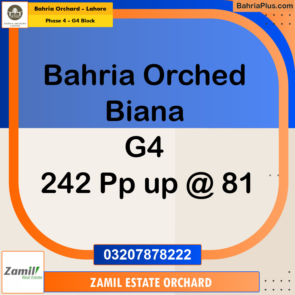 Residential Plot for Sale in Phase 4 - G4 Block -  Bahria Orchard, Lahore - (BP-190712)