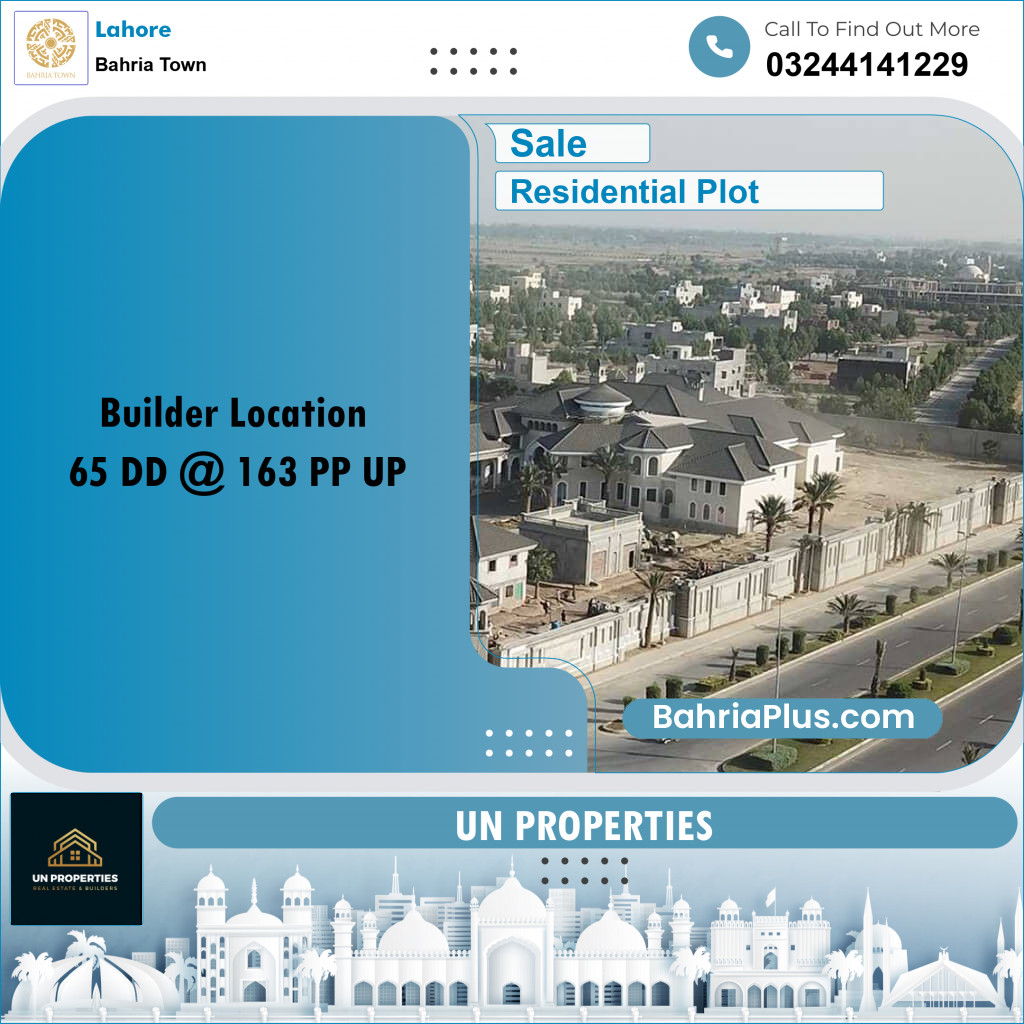 Residential Plot for Sale in Bahria Town, Lahore - (BP-190721)