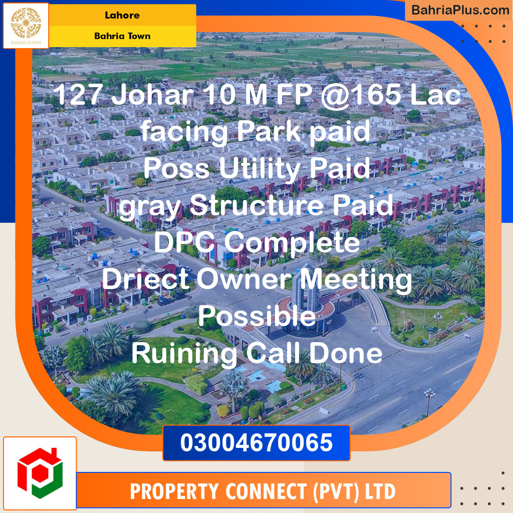 Residential Plot for Sale in Bahria Town, Lahore - (BP-190764)