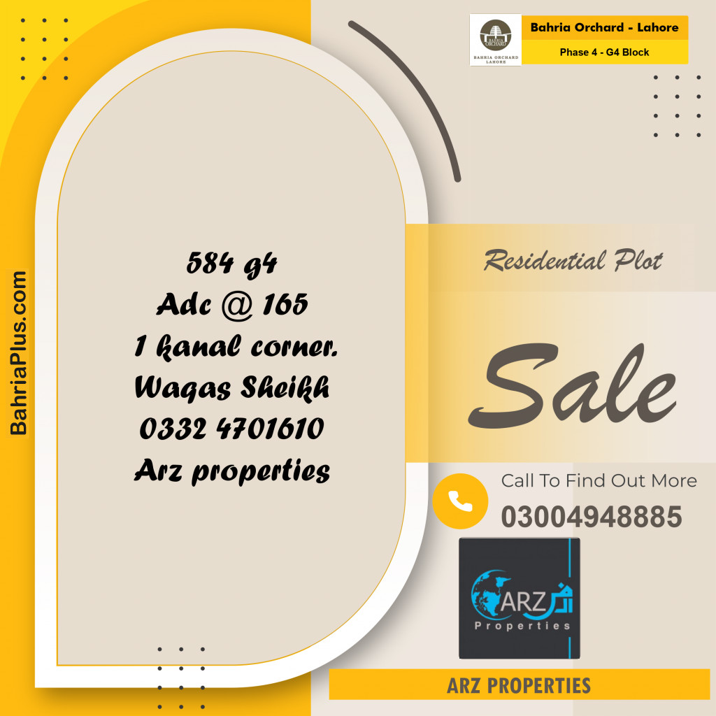 Residential Plot for Sale in Phase 4 - G4 Block -  Bahria Orchard, Lahore - (BP-190847)