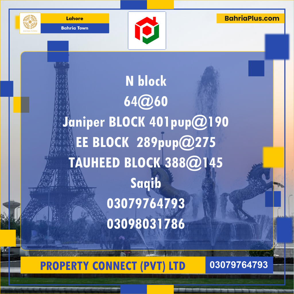 Residential Plot for Sale in Bahria Town, Lahore - (BP-190860)