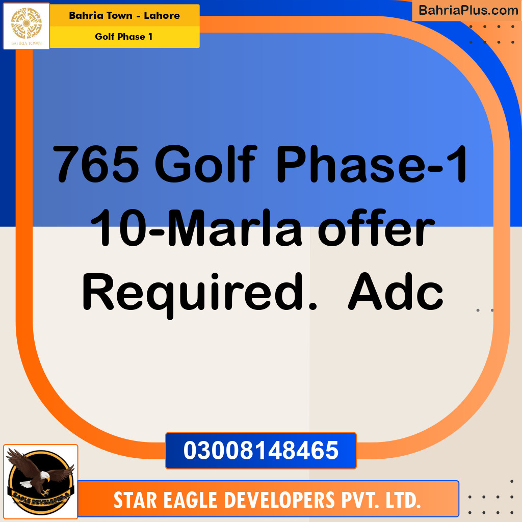 Residential Plot for Sale in Golf Phase 1 -  Bahria Town, Lahore - (BP-190870)