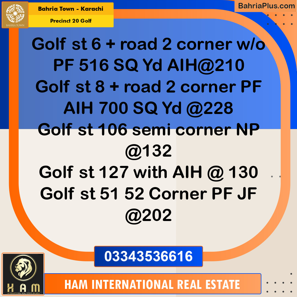 Residential Plot for Sale in Precinct 20 Golf -  Bahria Town, Karachi - (BP-190871)