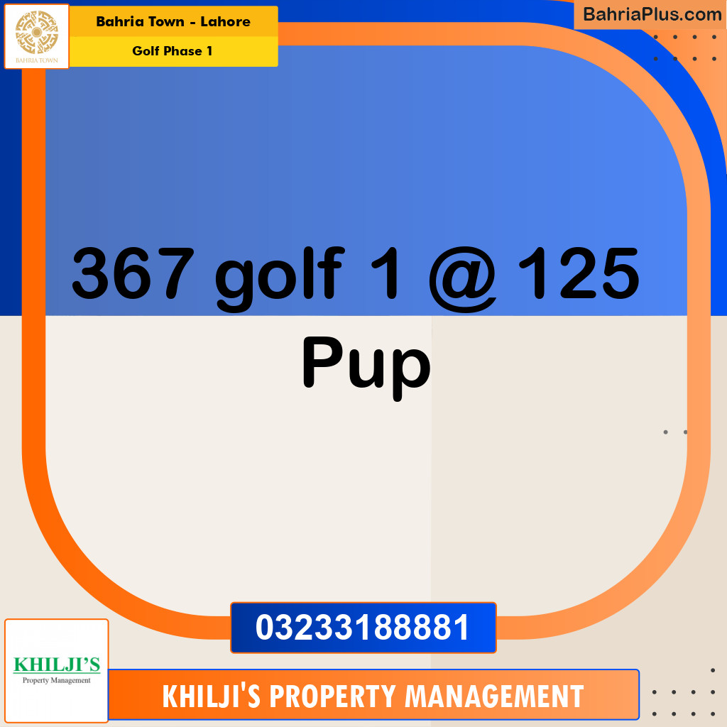 Residential Plot for Sale in Golf Phase 1 -  Bahria Town, Lahore - (BP-190890)