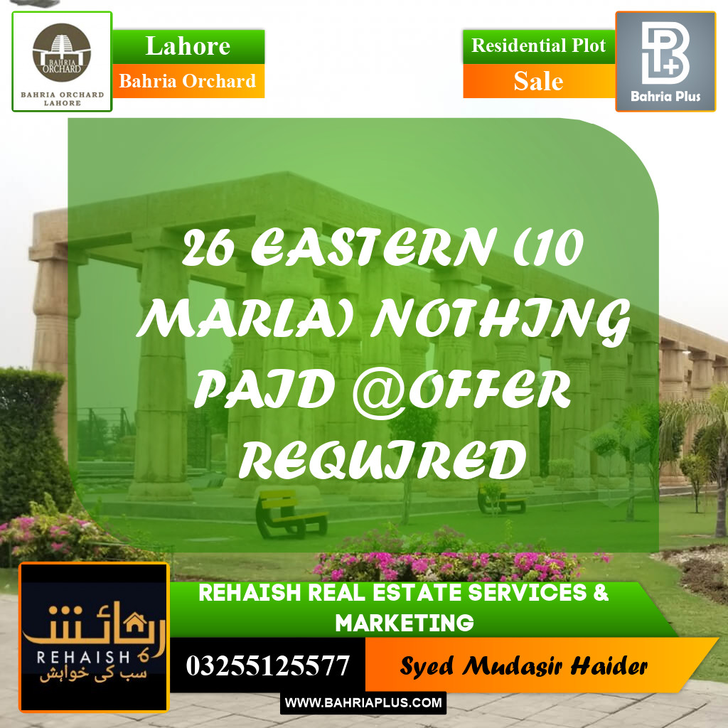 Residential Plot for Sale in Bahria Orchard, Lahore - (BP-190911)