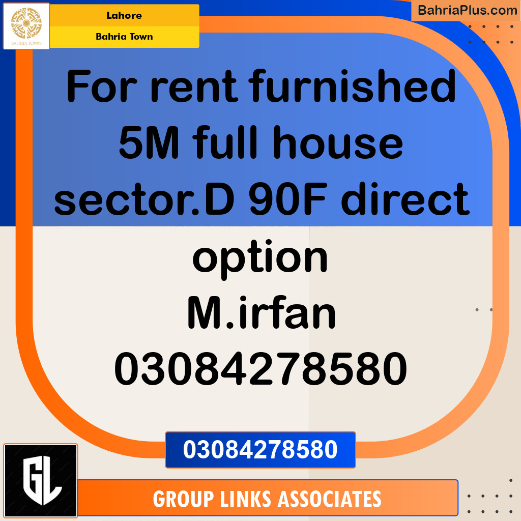 Residential House for Rent in Bahria Town, Lahore - (BP-191040)