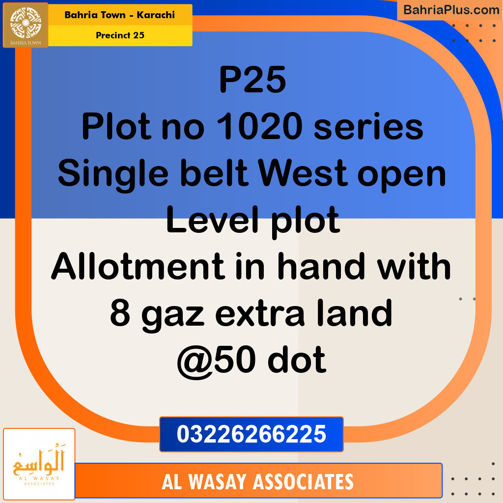 125 Sq. Yards Residential Plot for Sale in Precinct 25 -  Bahria Town, Karachi - (BP-191043)