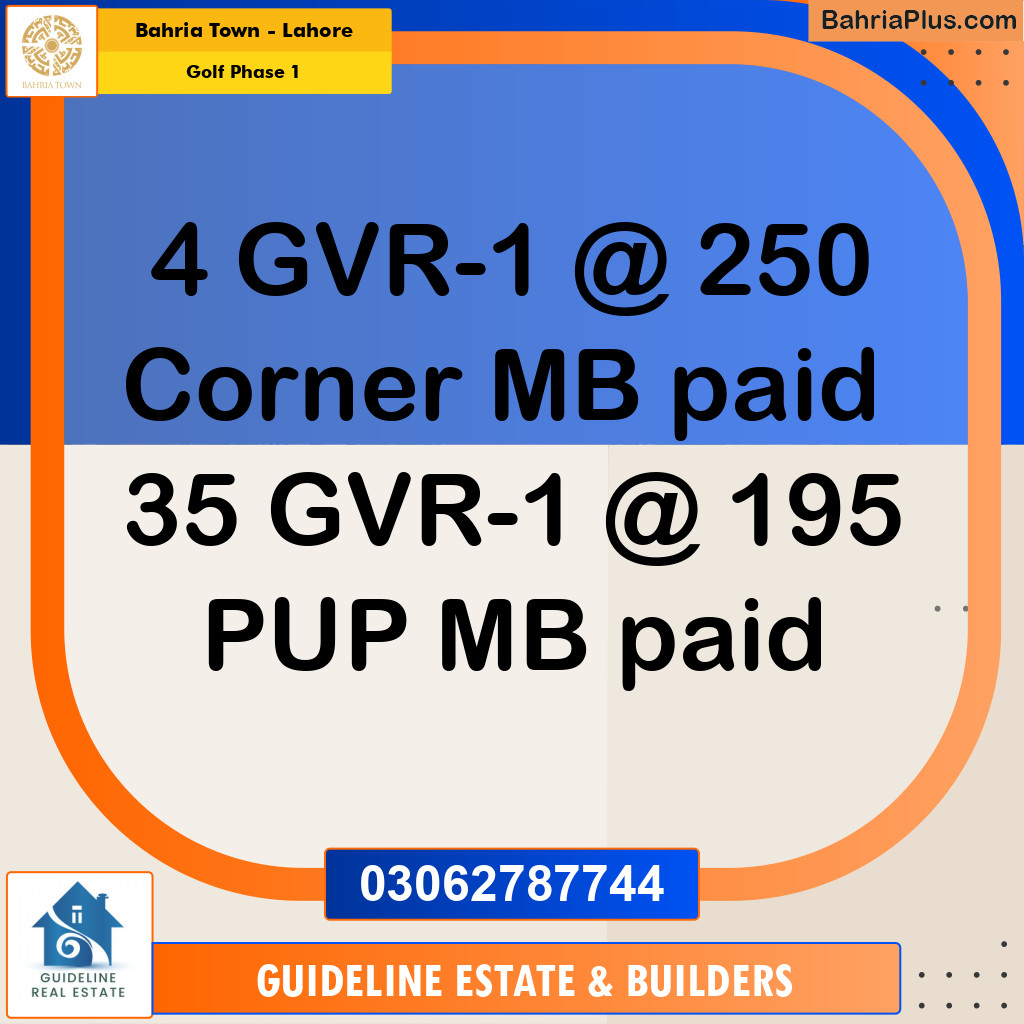 Residential Plot for Sale in Golf Phase 1 -  Bahria Town, Lahore - (BP-191073)