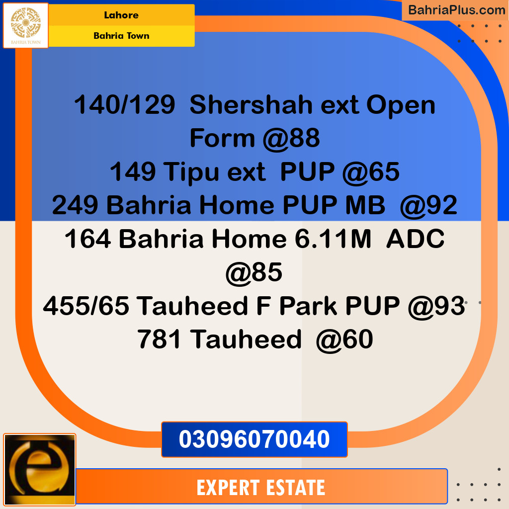 Residential Plot for Sale in Bahria Town, Lahore - (BP-191098)