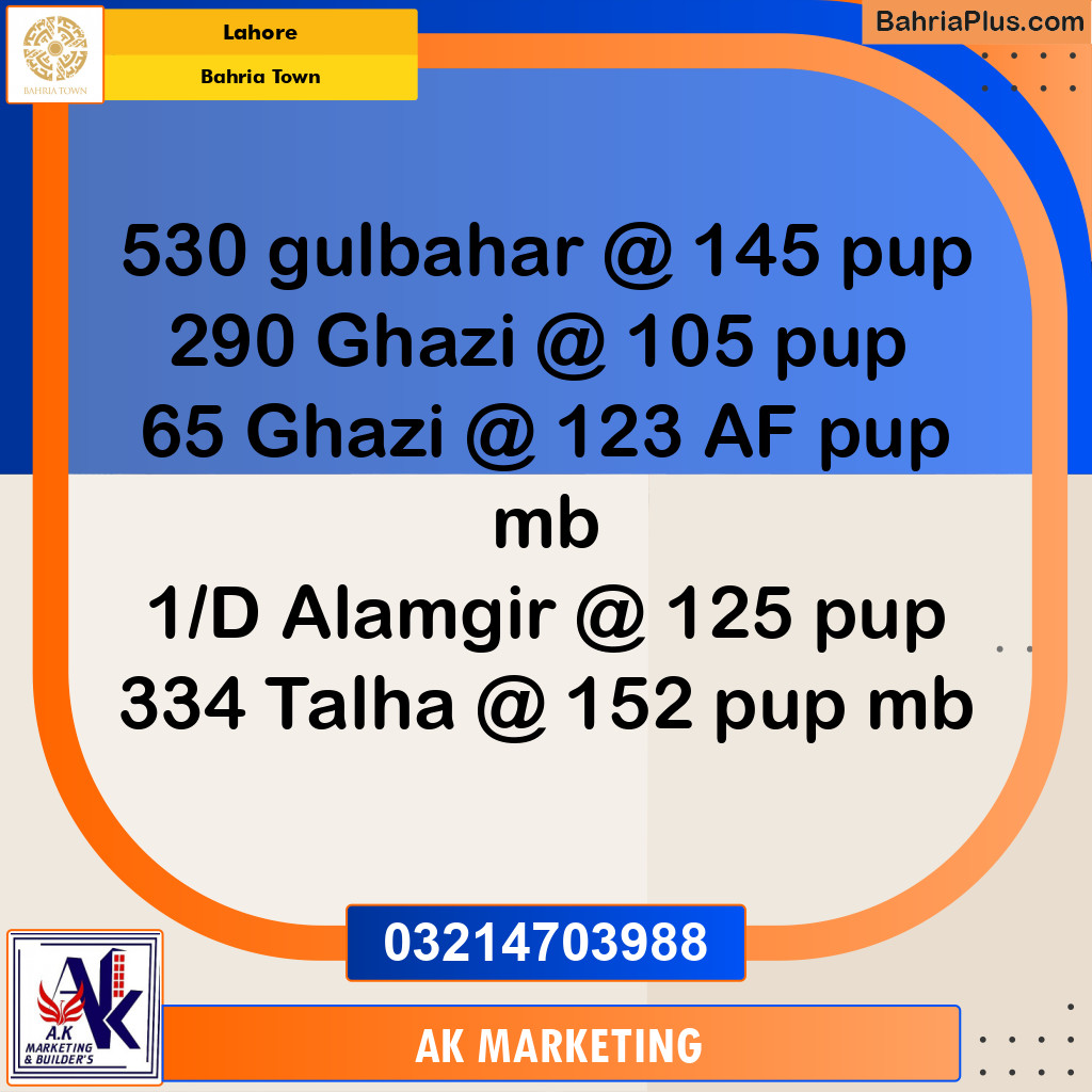 Residential Plot for Sale in Bahria Town, Lahore - (BP-191155)