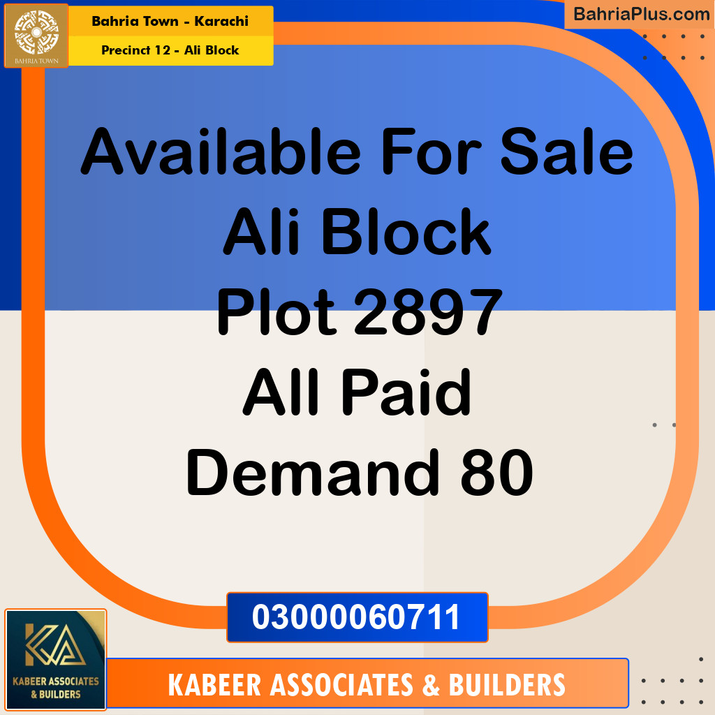125 Sq. Yards Residential Plot for Sale in Precinct 12 - Ali Block -  Bahria Town, Karachi - (BP-191163)