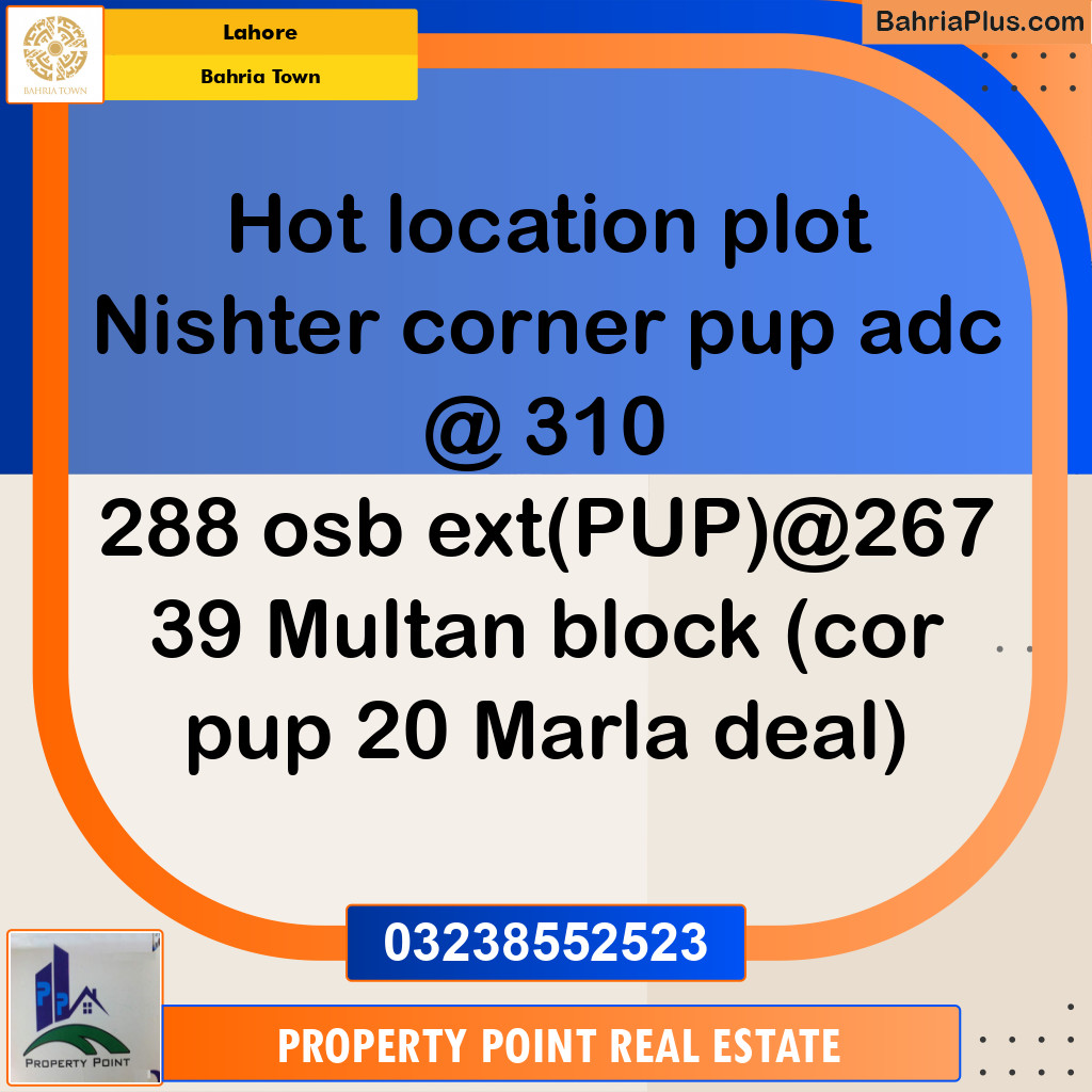 Residential Plot for Sale in Bahria Town, Lahore - (BP-191169)