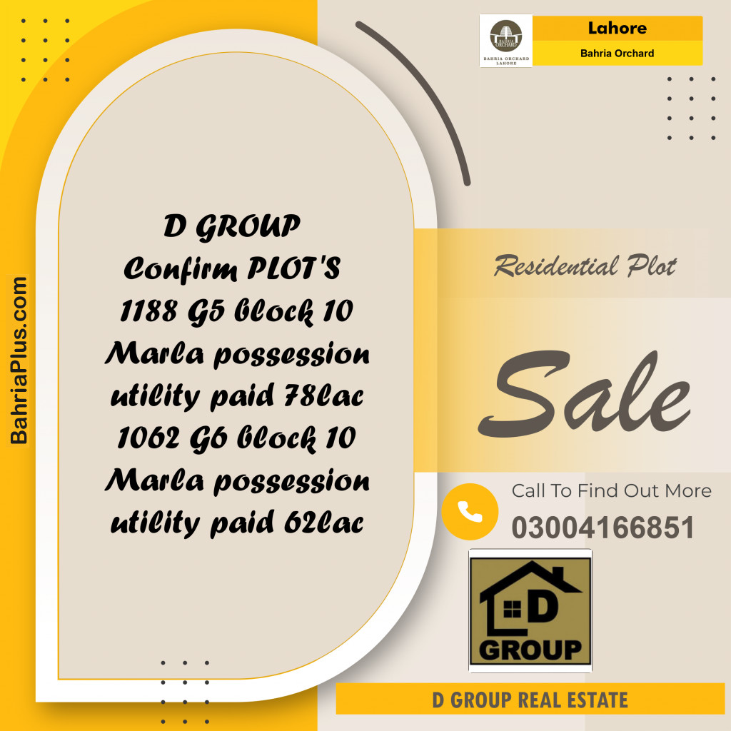 Residential Plot for Sale in Bahria Orchard, Lahore - (BP-191215)