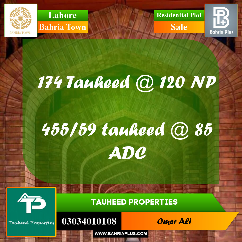 Residential Plot for Sale in Bahria Town, Lahore - (BP-191222)