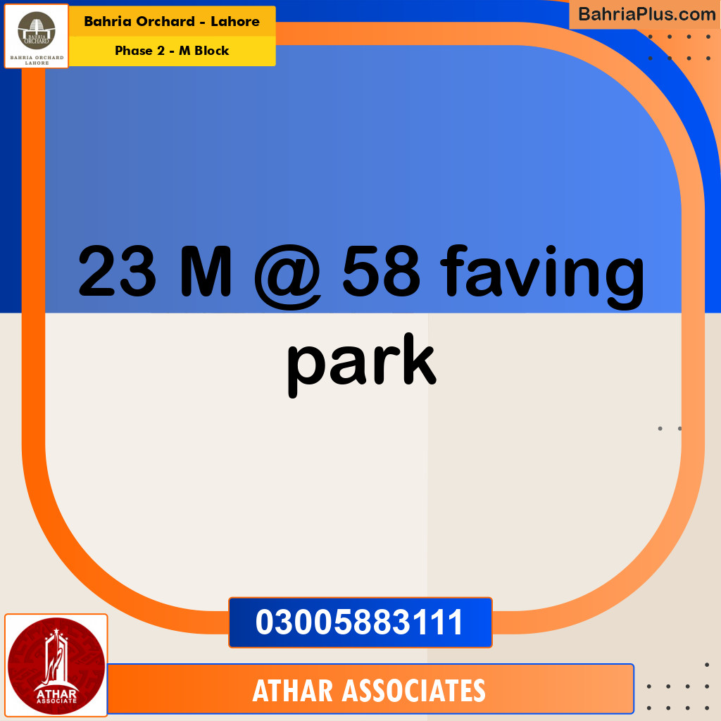 Residential Plot for Sale in Phase 2 - M Block -  Bahria Orchard, Lahore - (BP-191232)