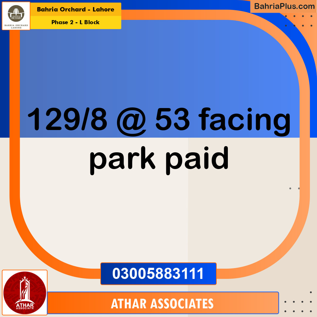 Residential Plot for Sale in Phase 2 - L Block -  Bahria Orchard, Lahore - (BP-191233)