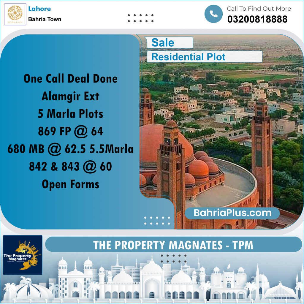 Residential Plot for Sale in Bahria Town, Lahore - (BP-191242)