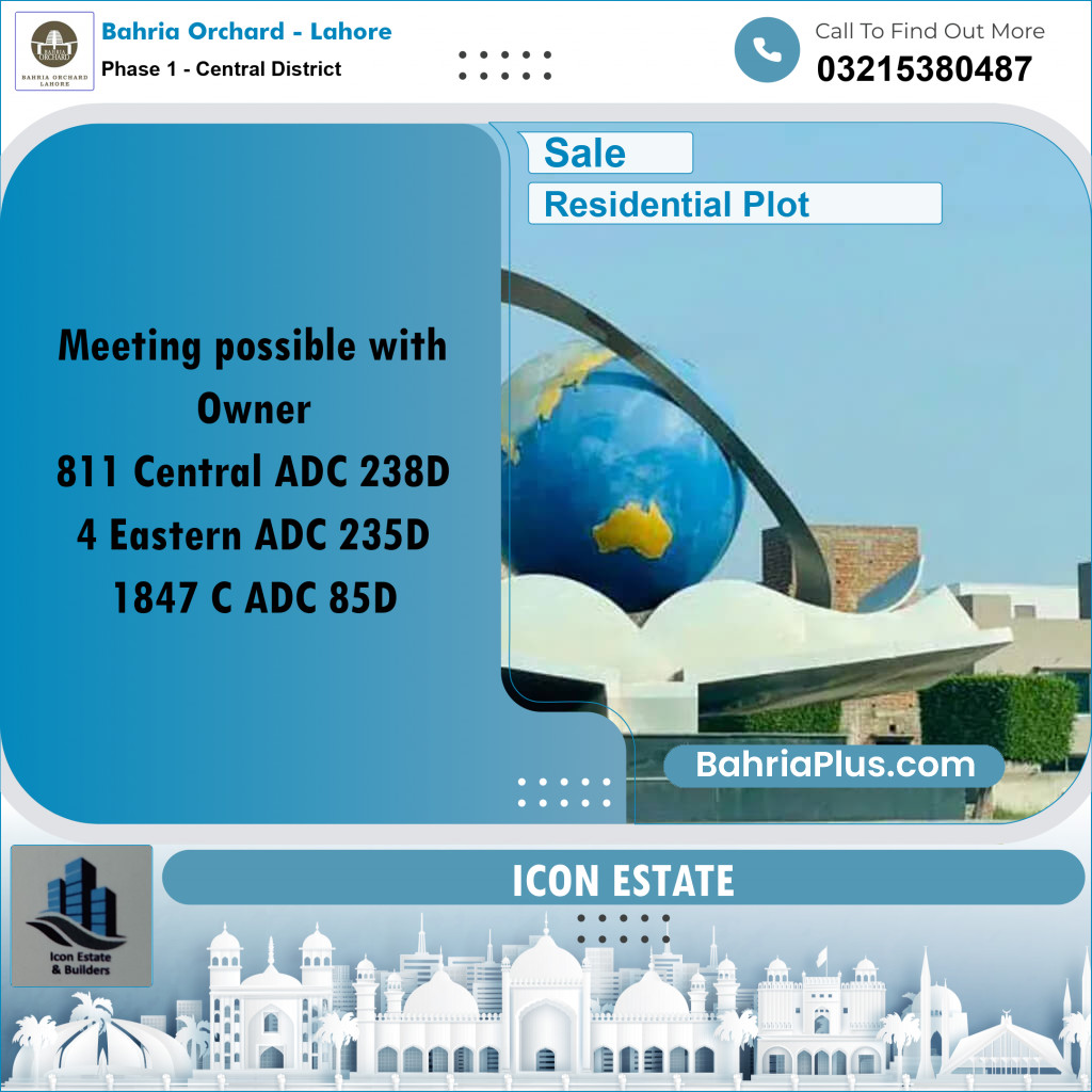 Residential Plot for Sale in Phase 1 - Central District -  Bahria Orchard, Lahore - (BP-191273)