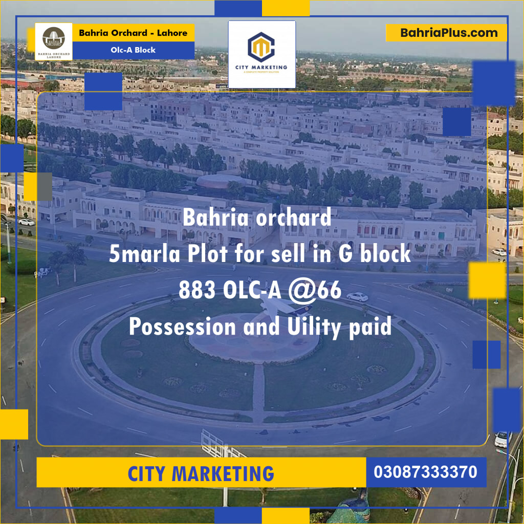 Residential Plot for Sale in OLC-A Block -  Bahria Orchard, Lahore - (BP-191293)