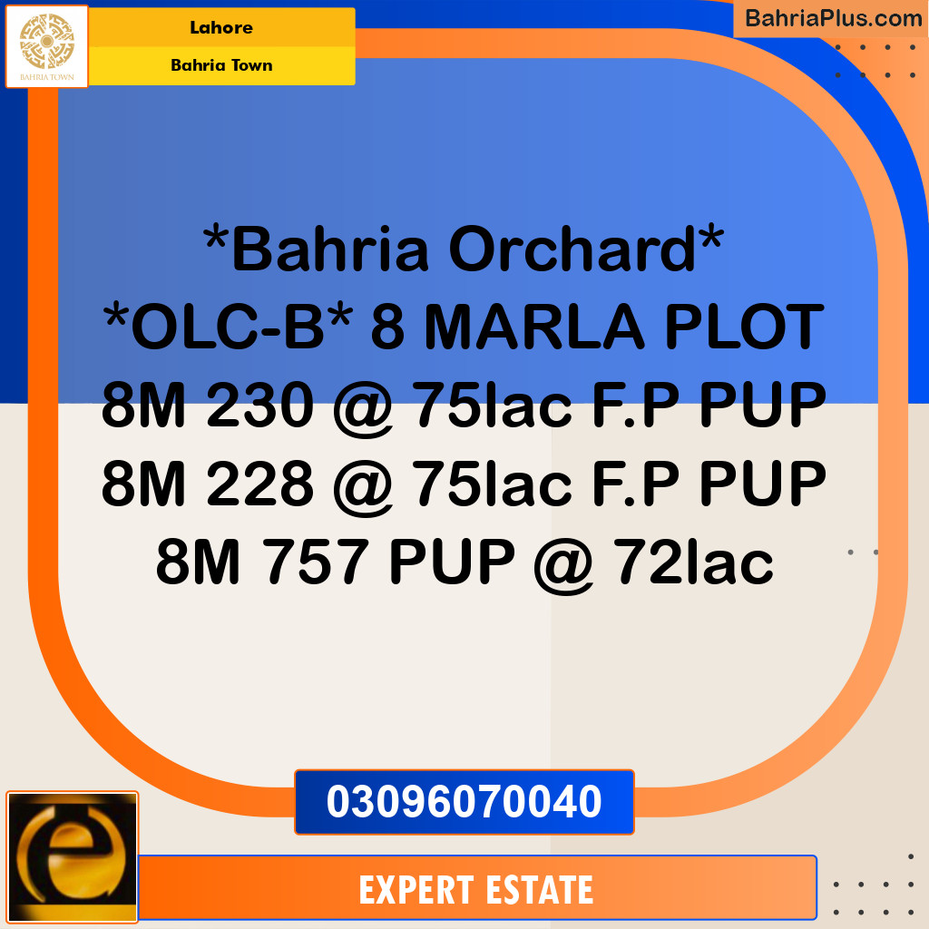 Residential Plot for Sale in Bahria Town, Lahore - (BP-191297)