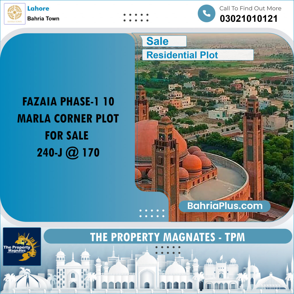 Residential Plot for Sale in Bahria Town, Lahore - (BP-191355)