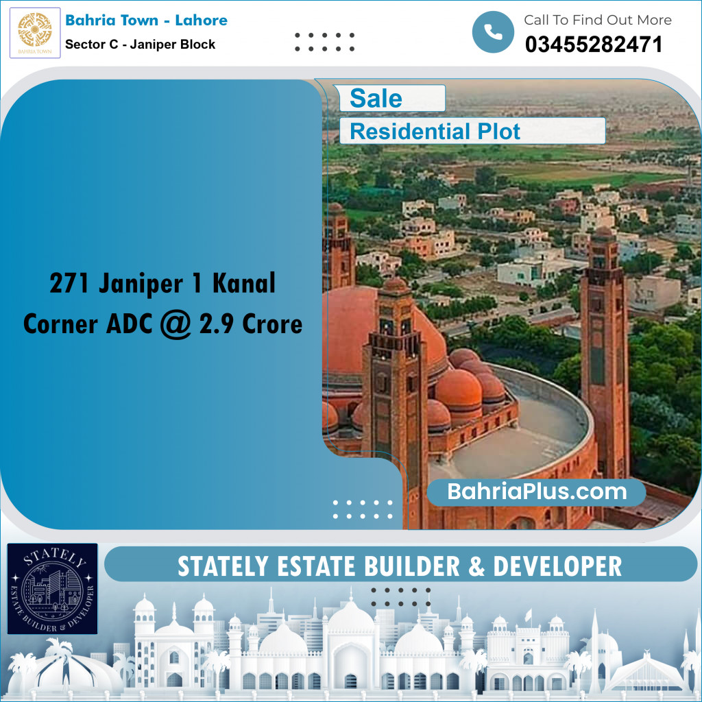 Residential Plot for Sale in Sector C - Janiper Block -  Bahria Town, Lahore - (BP-191461)