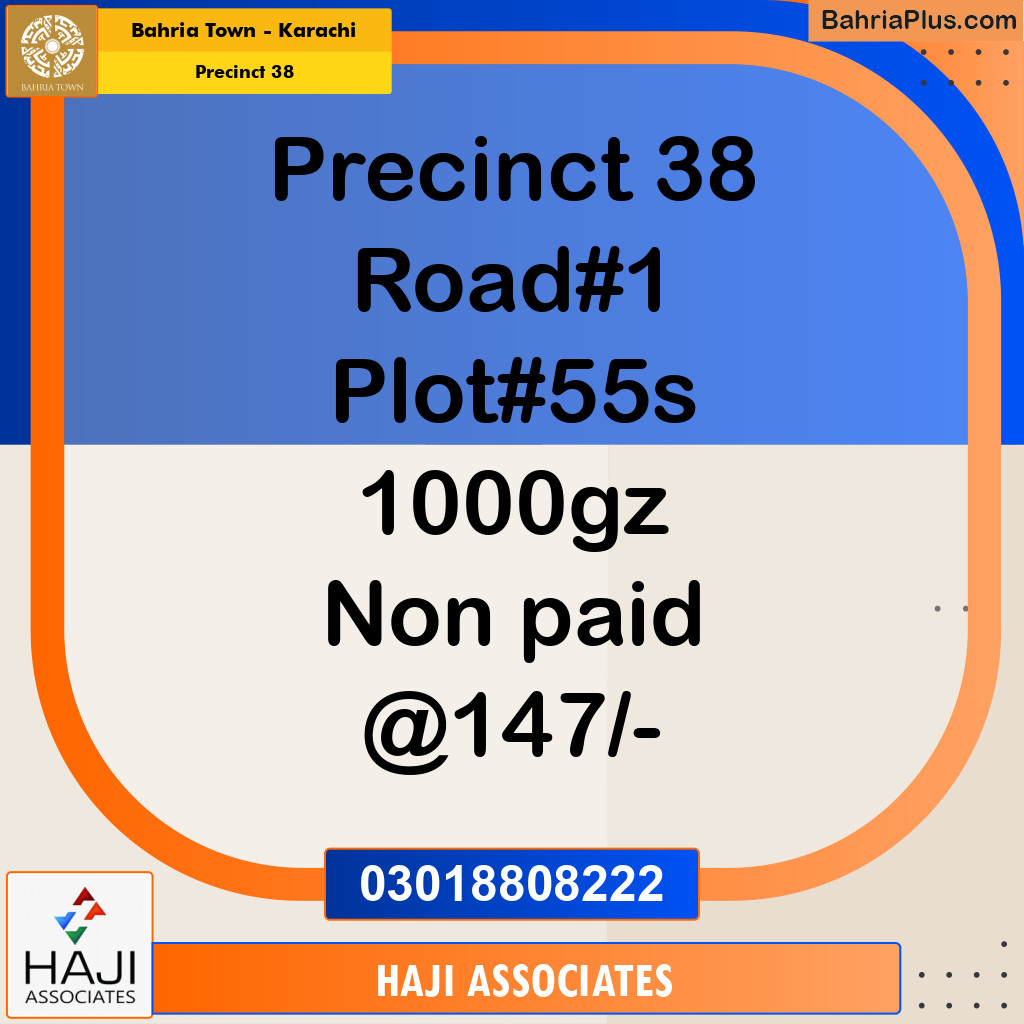 1000 Sq. Yards Residential Plot for Sale in Precinct 38 -  Bahria Town, Karachi - (BP-191472)