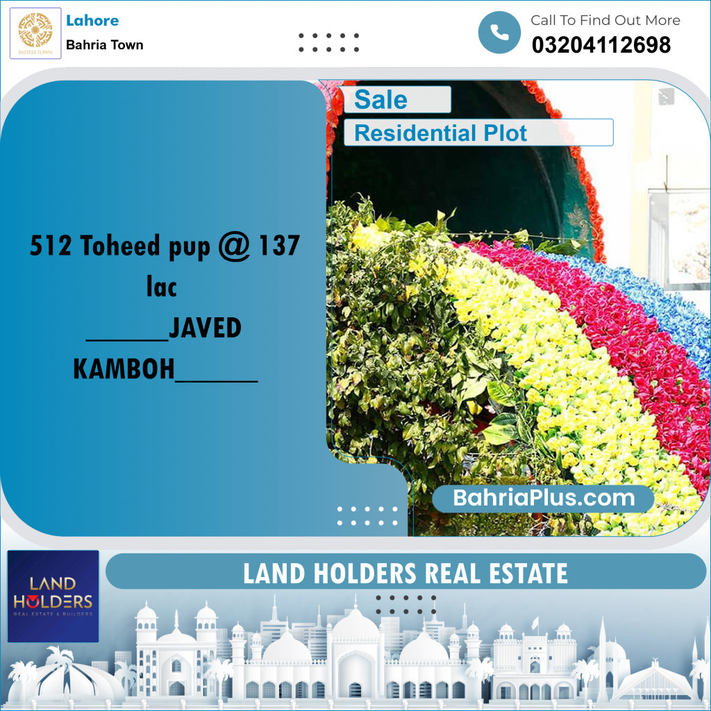 Residential Plot for Sale in Bahria Town, Lahore - (BP-191478)