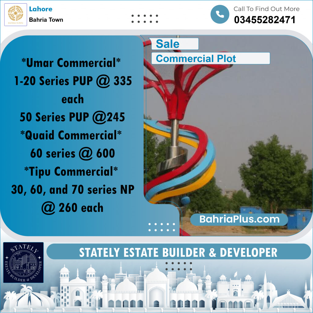 Commercial Plot for Sale in Bahria Town, Lahore - (BP-191485)