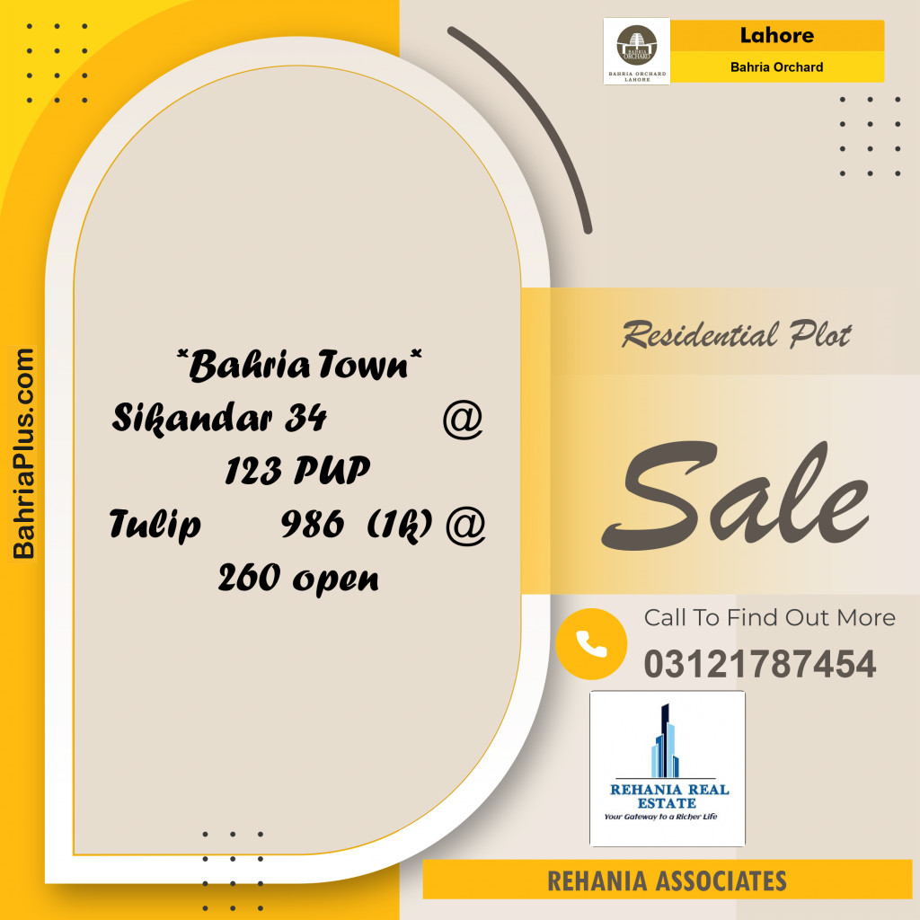 Residential Plot for Sale in Bahria Orchard, Lahore - (BP-191537)