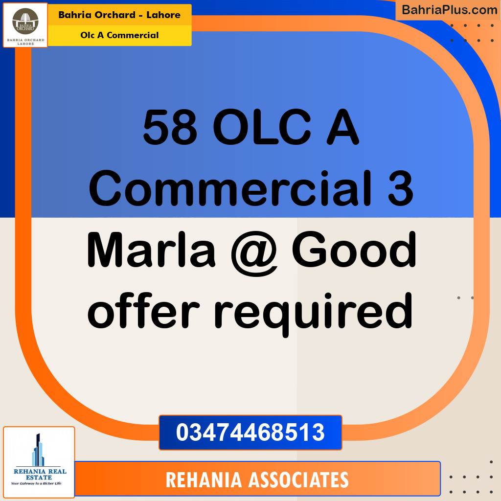 Commercial Plot for Sale in OLC A Commercial -  Bahria Orchard, Lahore - (BP-191539)