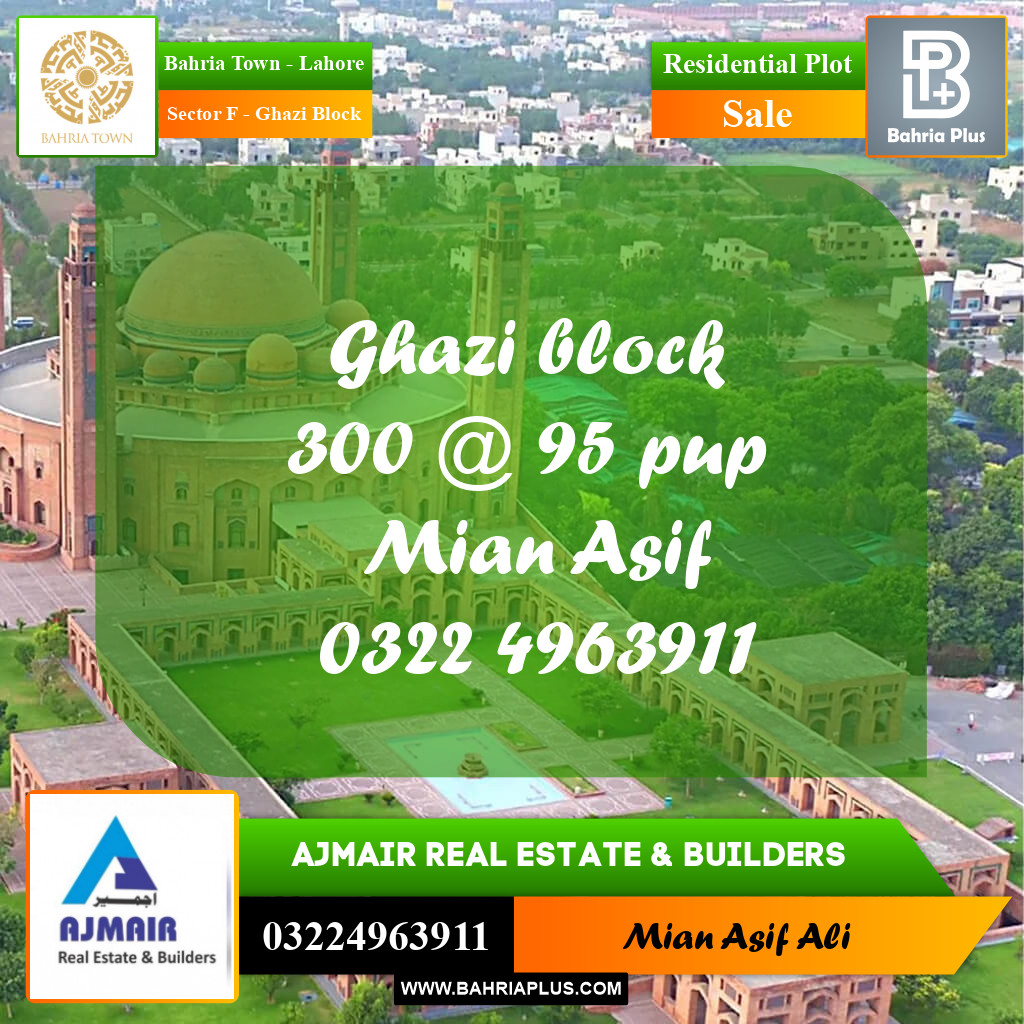 Residential Plot for Sale in Sector F - Ghazi Block -  Bahria Town, Lahore - (BP-191558)