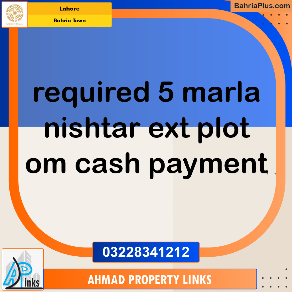 Residential Plot for Sale in Bahria Town, Lahore - (BP-191565)