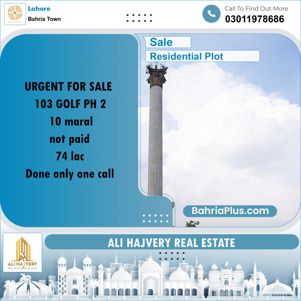 Residential Plot for Sale in Bahria Town, Lahore - (BP-191670)