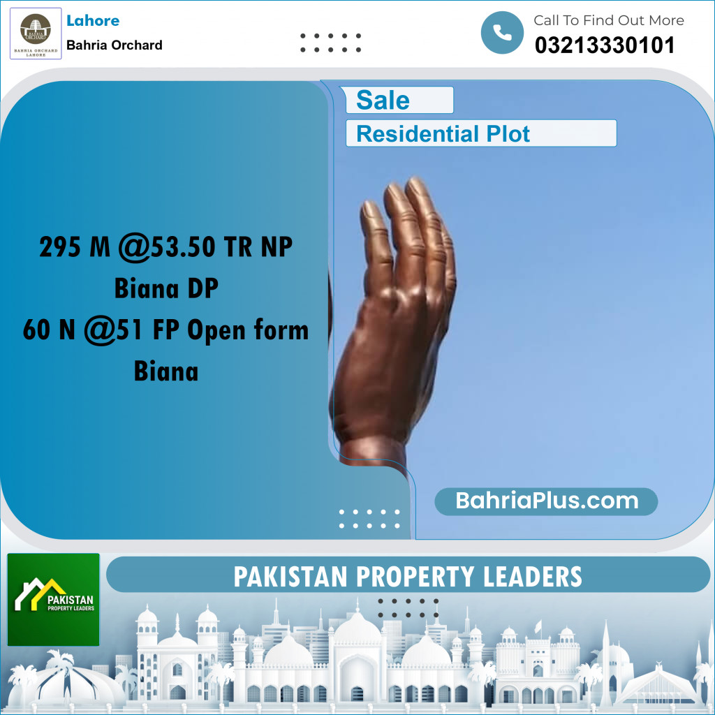 Residential Plot for Sale in Bahria Orchard, Lahore - (BP-191680)